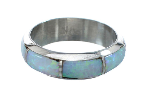 Genuine Sterling Silver Zuni Opal Ring Size 7-1/4 AX130093